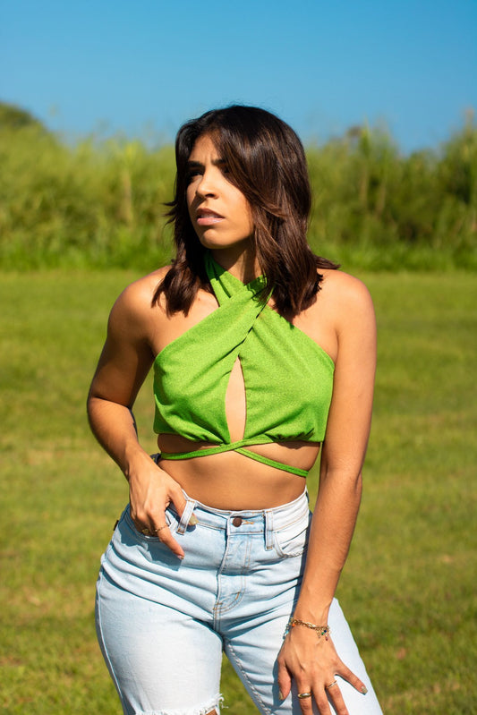 Crop top green